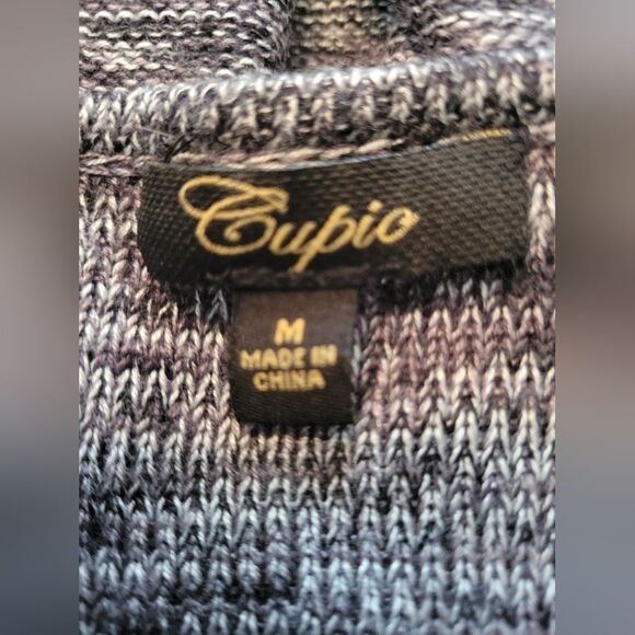 Cupio long sleeve open cardigan grey heather with fringe, size M - Picture 7 of 8